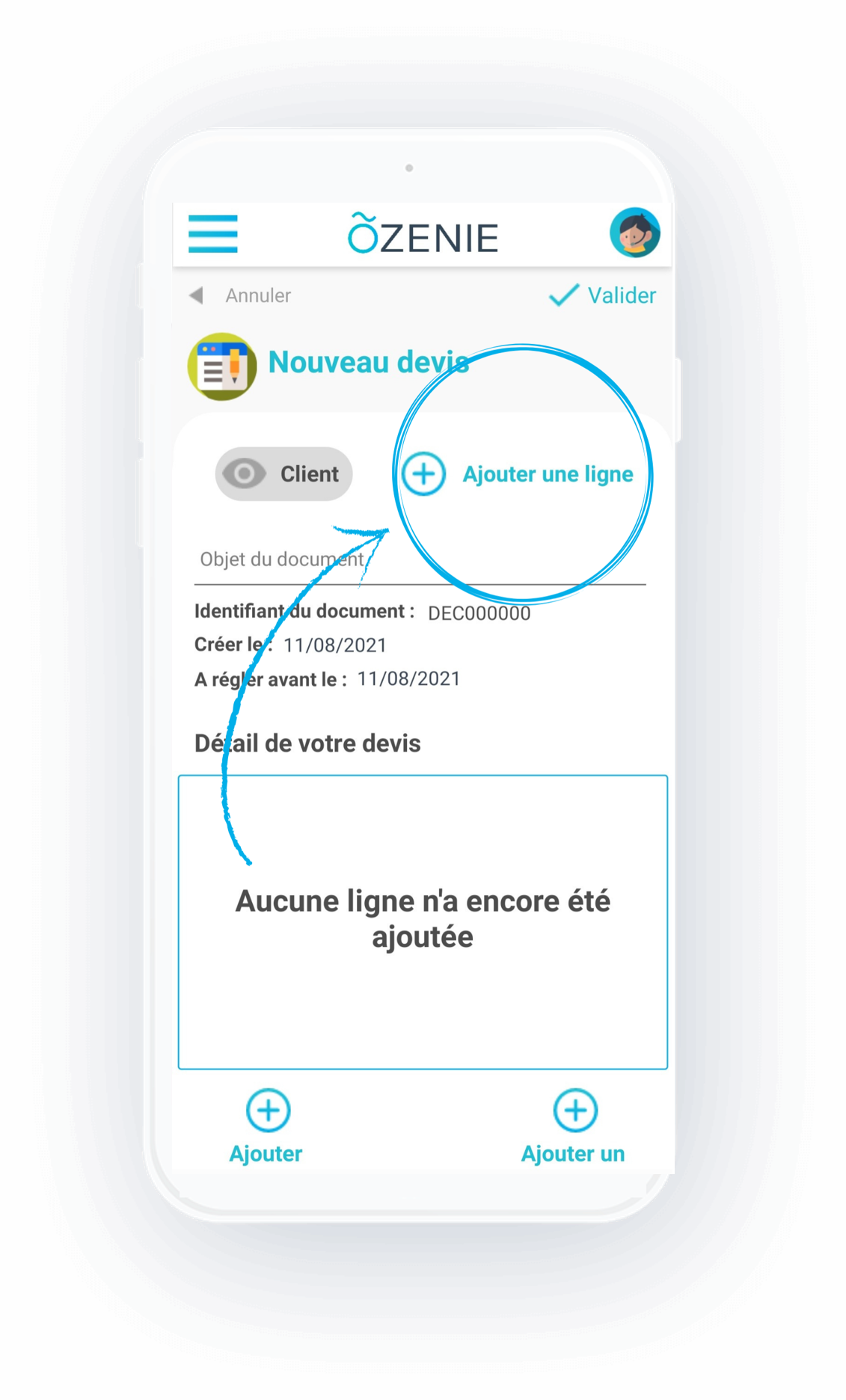 ajout ligne